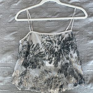 Fleur du mal silver sparkly top